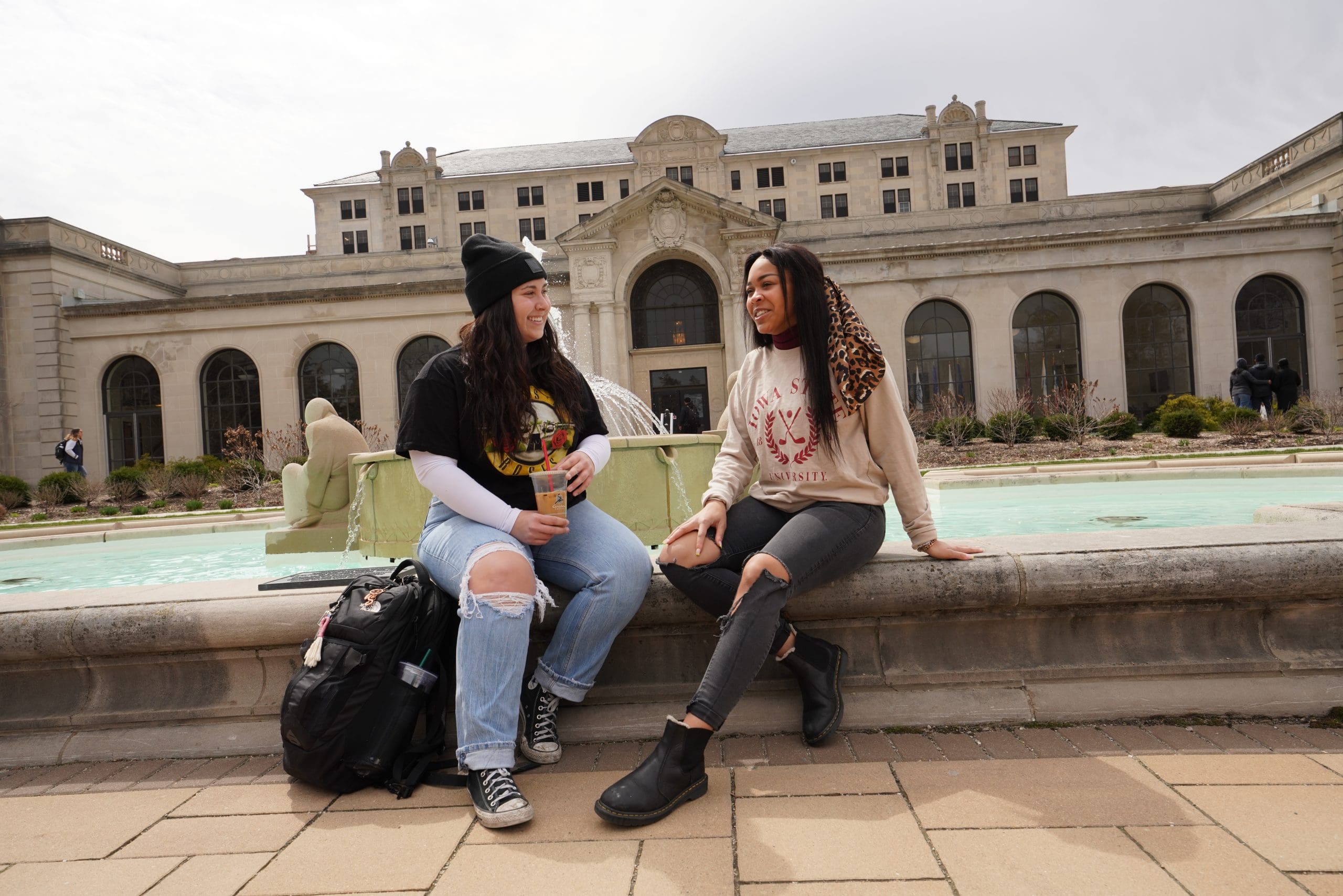 friends at iowa state fountain